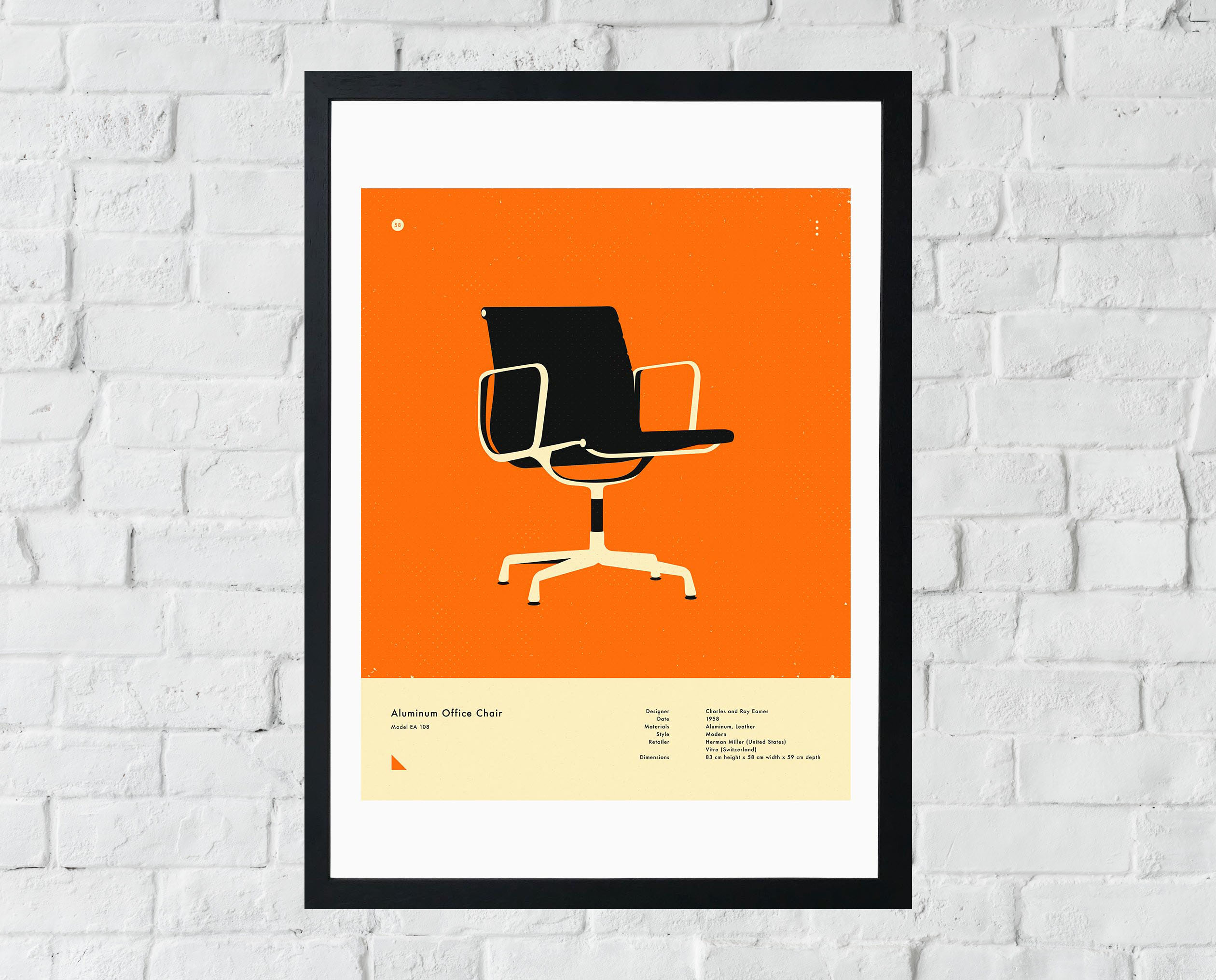 Orange 108 Office Chair Print by Jazzberry Blue